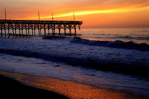 Myrtle Beach Pier At Sunrise Photograph By Tom Strutz Fine Art America