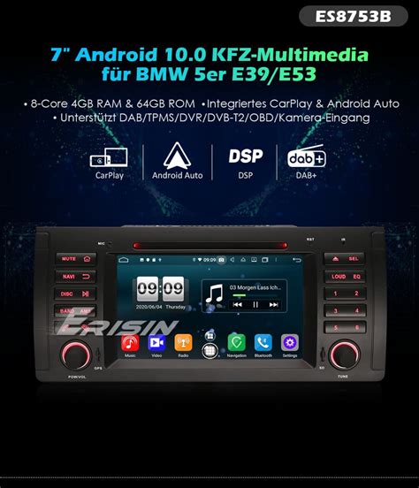 Erisin ES8753B 8 Kern Android 10 0 DAB DSP Autoradio CarPlay OBD DVR