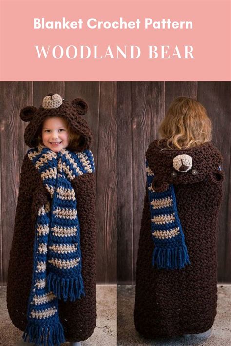 Crochet Pattern Woodland Deer Blanket Hooded Woodland Deer Blanket