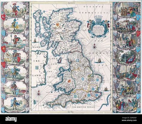 Antique Vintage Maps Of The World Map Of British Isles John Speed 17th