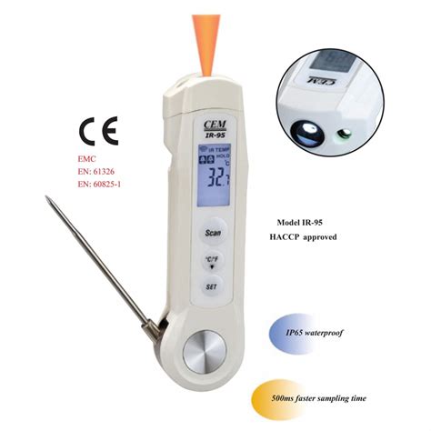 Cem Ir 95 Food Safety Infrared Thermometer With Probe 40280ºc 41