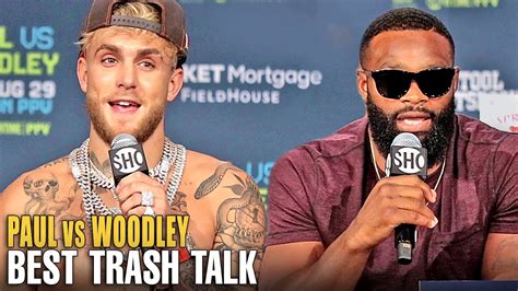 JAKE PAUL VS TYRON WOODLEY ALL THE BEST TRASH TALK FROM PRESS