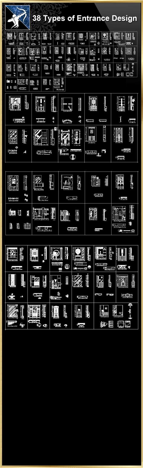 38 Types Of Entrance Design Cad Drawings】