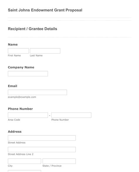 Saint Johns Endowment Grant Proposal Form Template Jotform