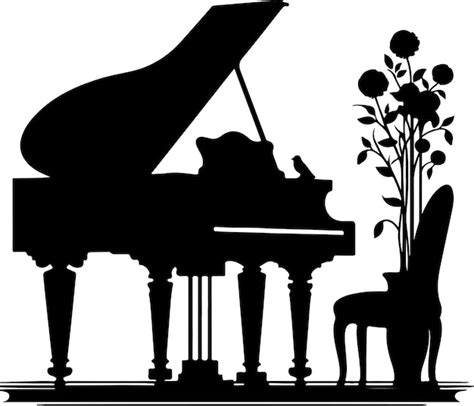 Piano Silhouette Vector Illustration Premium Ai Generated Vector