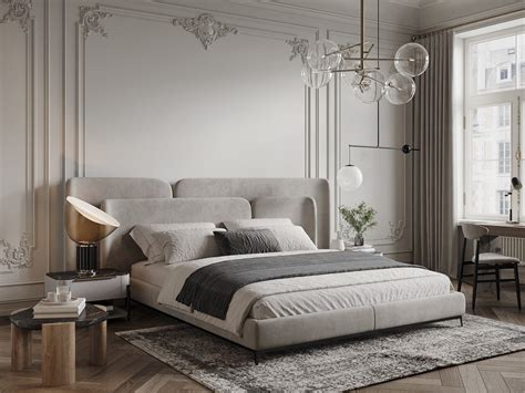 gray upholstered bed | Interior Design Ideas