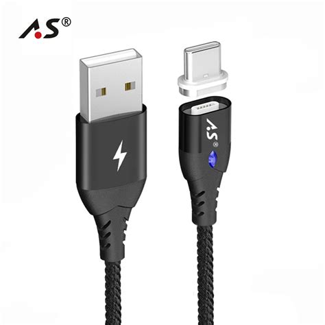 A.S Magnetic Cable Type C Fast Charging Phone Type C Magnet Data Charger USB C For Huawei Xiaomi ...