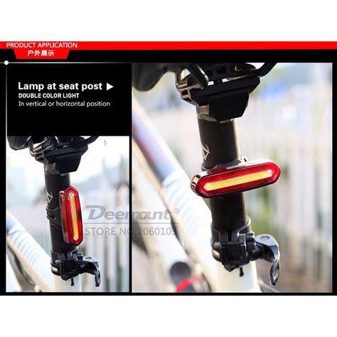 Deemount Lampu Belakang Sepeda Led Cob Usb Rechargeable Lumens Dc