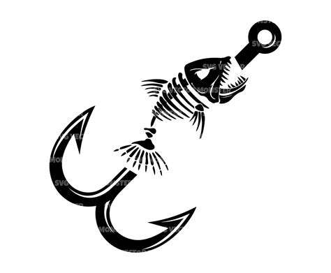 Skeleton Fish Hook Svg Bass Fish Svg Fisherman Logo Svg - Etsy Canada