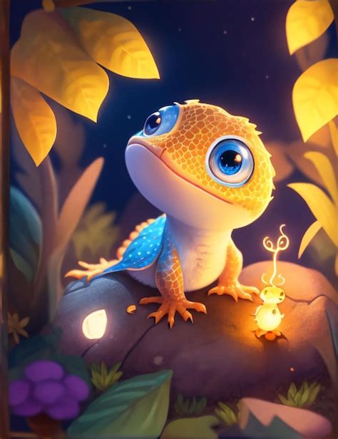 Premium AI Image | Cute Adorable Newt Illustration