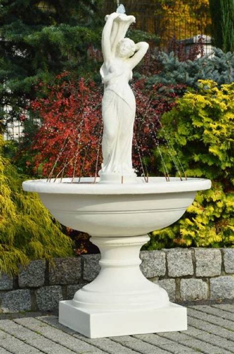 Casa Padrino Barock Springbrunnen Weiß Ø 102 x H 171 cm Prunkvoller