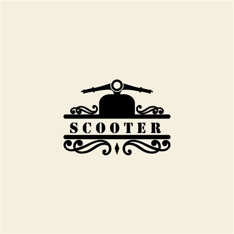 Moped Scooter Logo Vector Icon Illustration Design Template Retro Bike