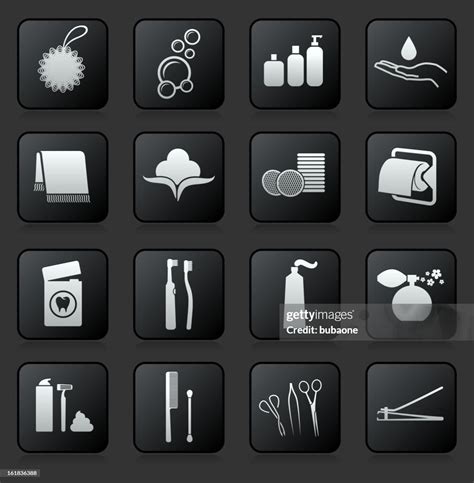 Bathroom Accessories Royalty Free Vector Icon Set High Res Vector