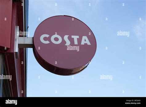 The Costa Logo Hanging From A Cafe Stock Photo Alamy