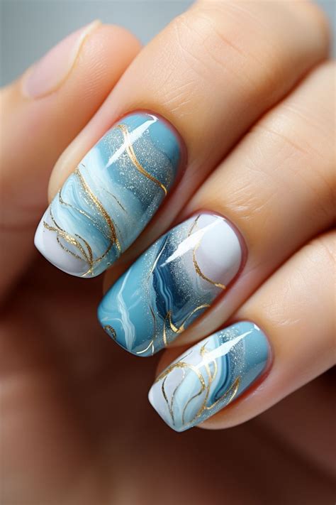 Tranquil Tide Embracing Summer With Refreshing Ocean Wave Nails In