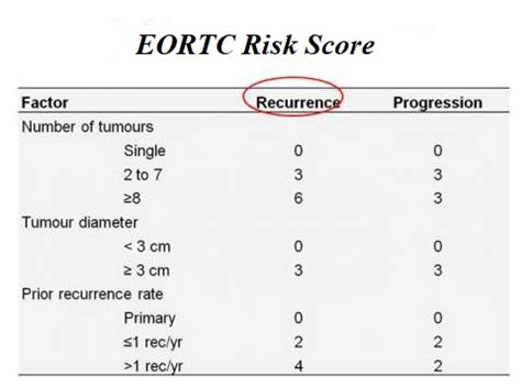 Eortc Bladder Cancer Recurrence And Progression Calculate