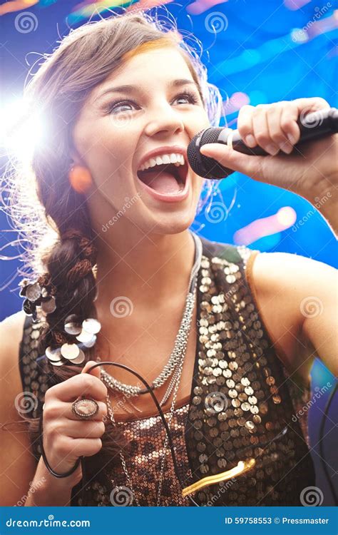 Singing Karaoke Stock Image Image Of Adult Caucasian