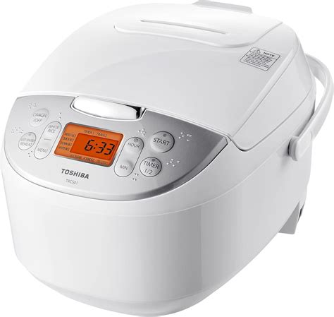 Toshiba Rice Cooker 6 Cups Uncooked 3l With Fuzzy Logic And One Touch Cooking White Amazon