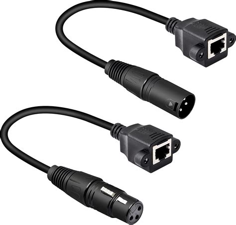 Gelrhonr 1 Pair Xlr 3pin To Rj45 Female Adapter Cable Xlr Male To Rj45 Network