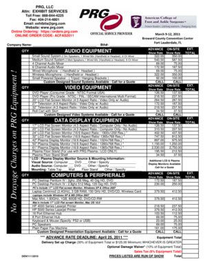 Fillable Online Acfas Audio Visual Order Form Acfas Fax Email Print