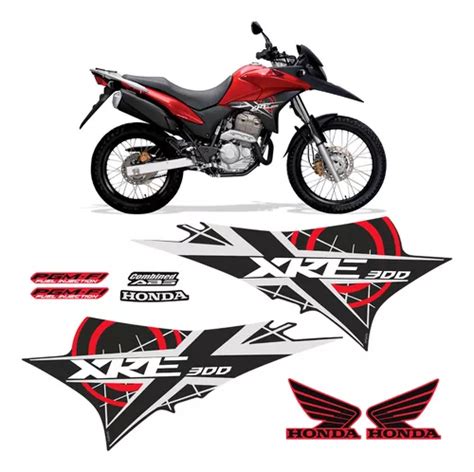 Adesivos Honda Xre 300 2012 Moto Vermelha Emblemas Completo