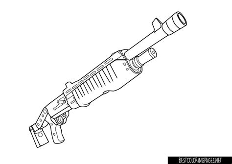 Fortnite Pump Shotgun Coloring Page Free Printable Coloring Pages