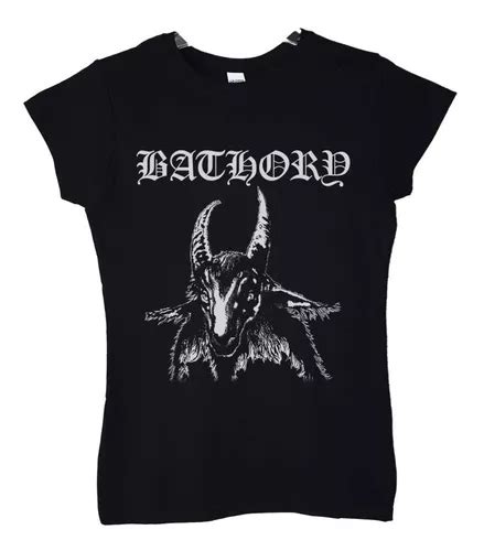 Polera Mujer Bathory Bathory Logo Blanco Metal Abominatron Cuotas Sin