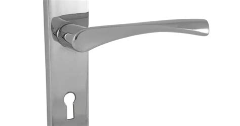 Astrid Lever Lock Door Handles On Backplate Polished Chrome Finish Golden Grace