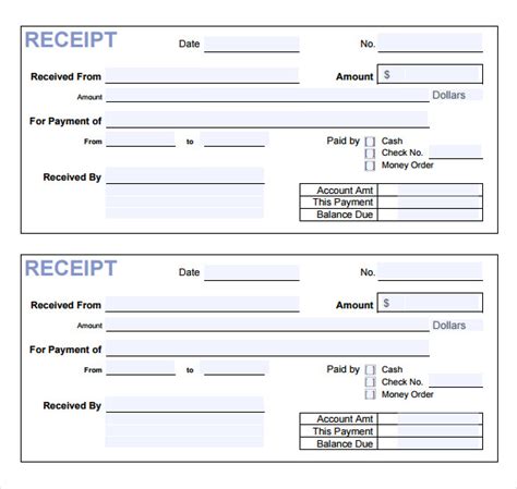 Free 17 Payment Receipt Templates In Excel Ms Word Number Pages