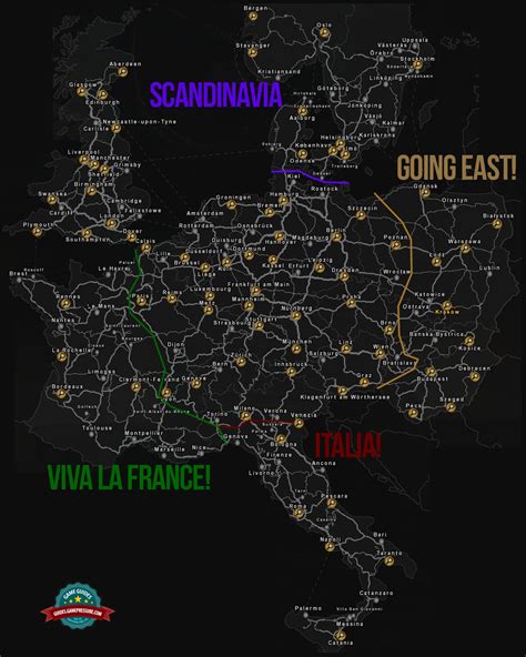 Euro Truck Simulator Map Map Of The Usa With State Names