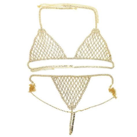 Exaggerated Rhinestone Bikini Chest Chain Sexy Nightclub Underwear Suit Body Chain Shopee Malaysia