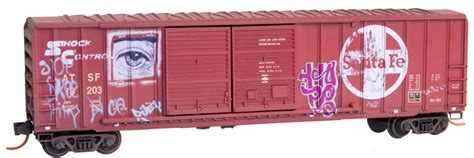 030 44 250 Weathered Double Door Box Car Santa Fe N Scale