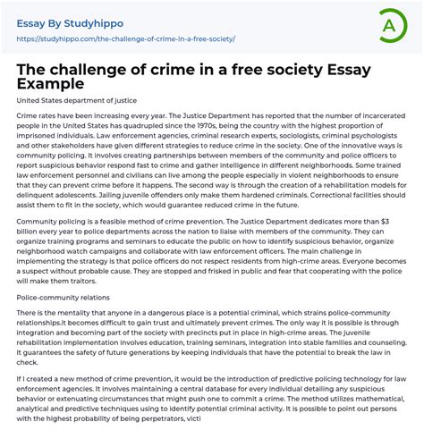 The Challenge Of Crime In A Free Society Essay Example StudyHippo