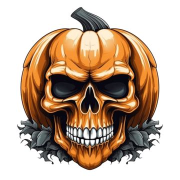 Spooky Pumpkin Vector Hd Images Halloween Pumpkin Half Skull Looks