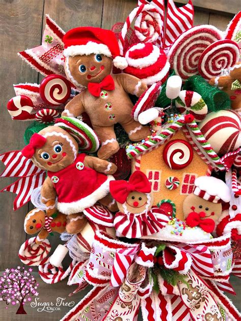 Gingerbread Wreath Christmas Gingerbread Wreath Door Wreath Etsy