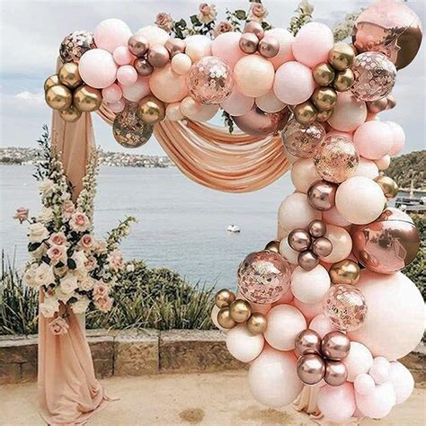 110pcs Rose Gold Balloon Arch Kit Decoration For Birthday Wedding