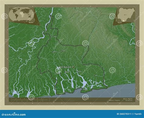 Rivers, Nigeria. Wiki. Labelled Points of Cities Stock Illustration ...