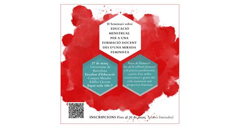 Ii Seminario Sobre Educaci N Menstrual Para Una Formaci N Docente Desde