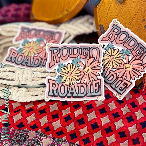 Rodeo Roadie Western Vinyl Diecut Sticker Decal Decal Ban Decal Barn