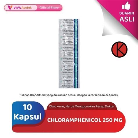 Jual Chloramphenicol 250 Mg Infeksi Bakteri Antibiotik 10 Kapsul