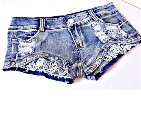 Fleepmart 1pcs Womens Sexy Lace Jeans Denim Shorts 2019 Summer Fashion