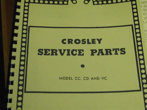 Crosley Service Parts Manual | Then and Now Automotive