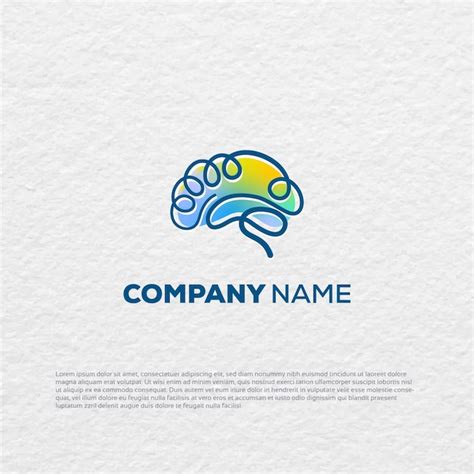 Plantilla De Logotipo De Cerebro Vector Premium