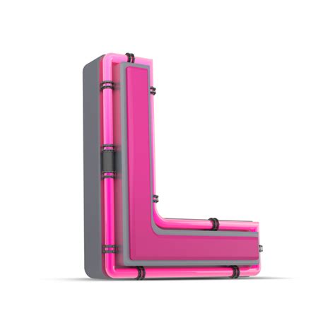 3d Pink Alphabet With Neon Light 3d Rendering 24912990 Png