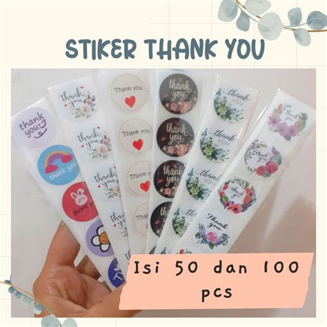 Jual Stiker Thank You Sticker Thank You Stiker Terima Kasih Shopee