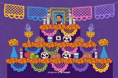 Fondo De Dia De Muertos Dibujado A Mano Vector Gratuito Free Vector