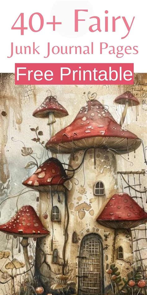 49 Free Printable Fairy Junk Journal Pages Artsydee Drawing