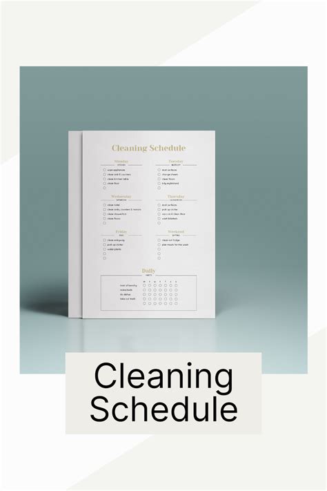 Cleaning Schedule Printable Size A A A Us Letter Pdf Printable