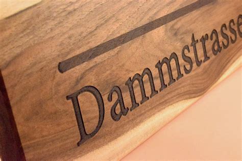 Engraved Walnut Wood Street Sign With Laser Personalized Etsy