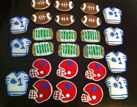 Football Theme Decorated Sugar Cookies Sugar Cookies Decorated Cookie Inspiration Sugar Cookies